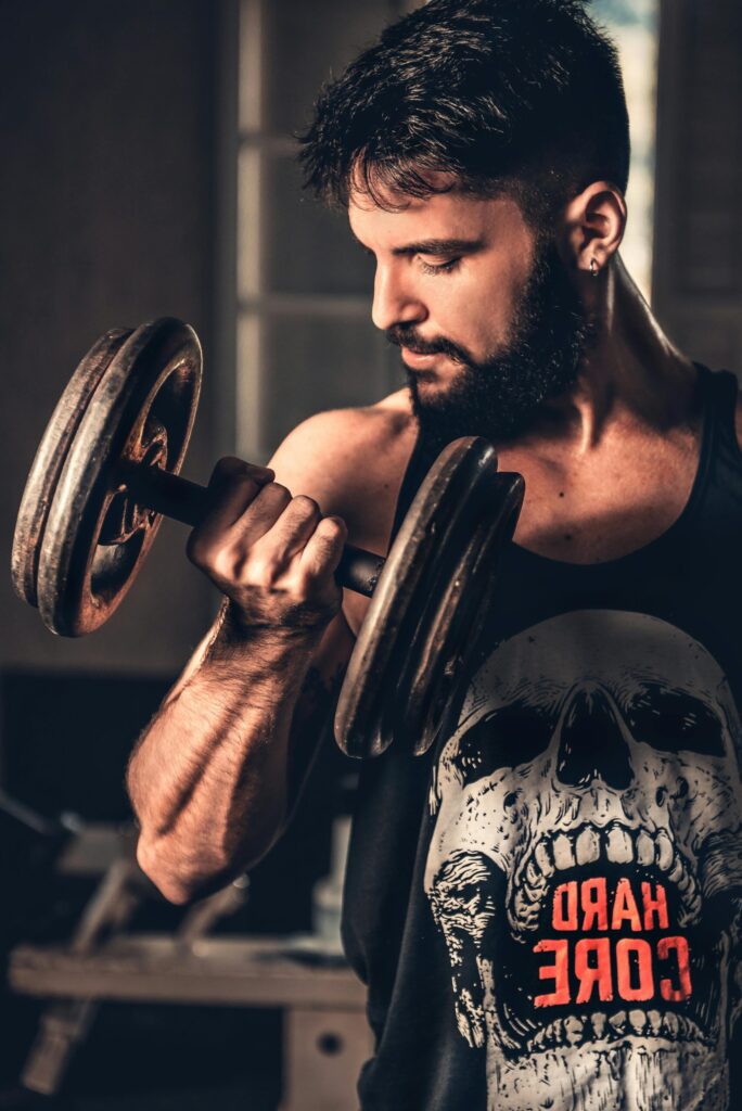 Man Holding Dumbbell